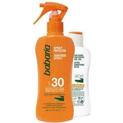 SPRAY PROTECTOR SOLAR ALOE BABARIA F-30 200 ML MAS AFTER SUN 100 ML