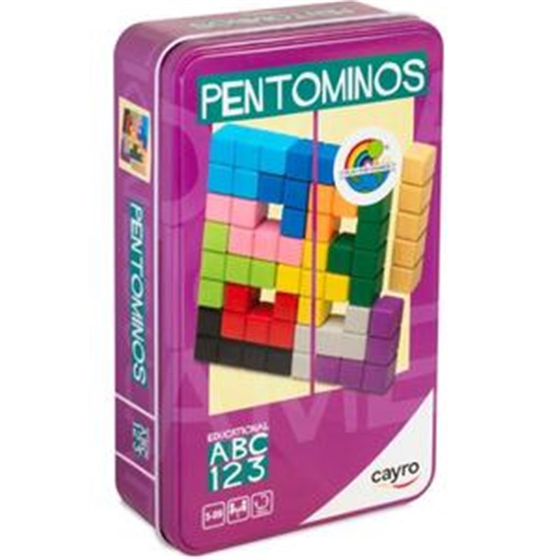 JUEGO PENTOMINOS MADERA CAJA METAL