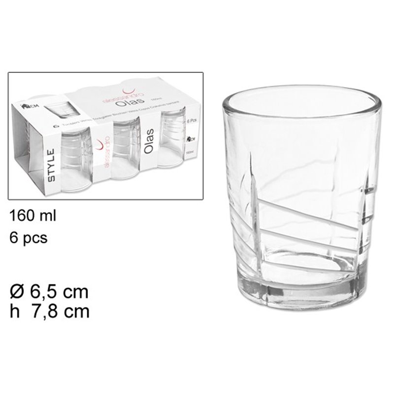 PACK VASO OLAS x6uni. 160ml