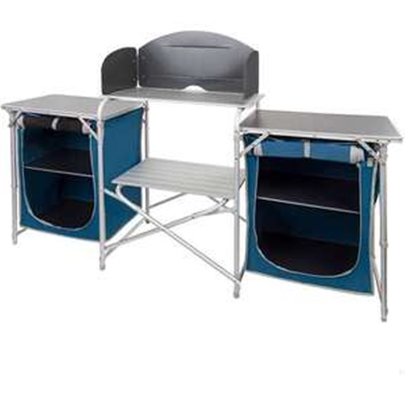 COCINA DE CAMPING ALUMINIO + TEXTIL 172X35X80/111CM