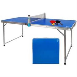 MESA DE CAMPING PLEGABBLE PARA PING PONG CON RAQUETAS 160X80XH70 CM