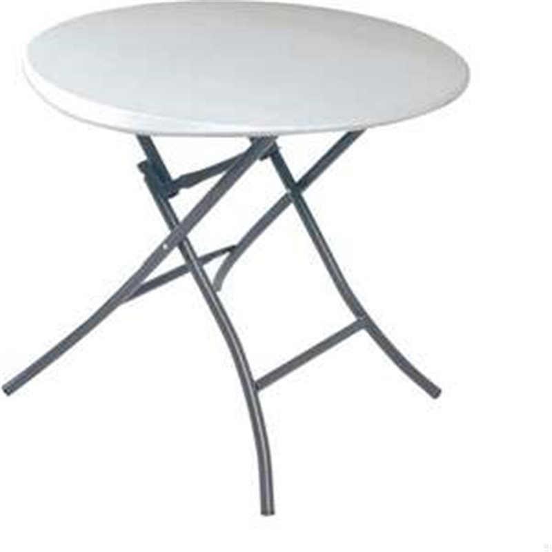 MESA REDONDA PLEGABLE BLANCA LIFETIME D83X73,5 CM