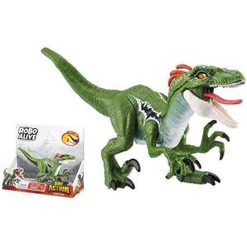 FIGURA DINOSAURIO VELOCIRAPTOR ROBO ALIVE, DINO ACTION, 26X15X8CM