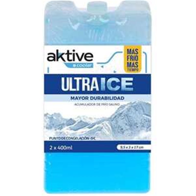 ACUMULADOR DE FRIO SALINO 400 ML AKTIVE COOLER 9,5X17 CM EN PACK DE 2