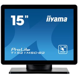 iiyama ProLite T1521MSC-B2 pantalla para PC 38,1 cm (15") 1024 x 768 Pixeles XGA LED Pantalla táctil Mesa Negro