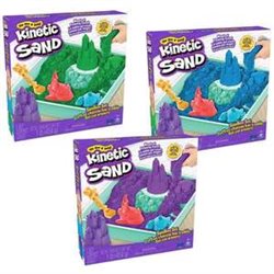 ARENA MOLDEABLE KINETIC SAND MORADO, AZUL O VERDE 26,9X28,3X6,35CM - MODELOS SURTIDOS