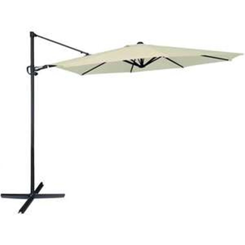 PARASOL EXCÉNTRICO 300 CM ROMA CON MÁSTIL DE ALUMINIO 4,8 CM COLOR CREMA