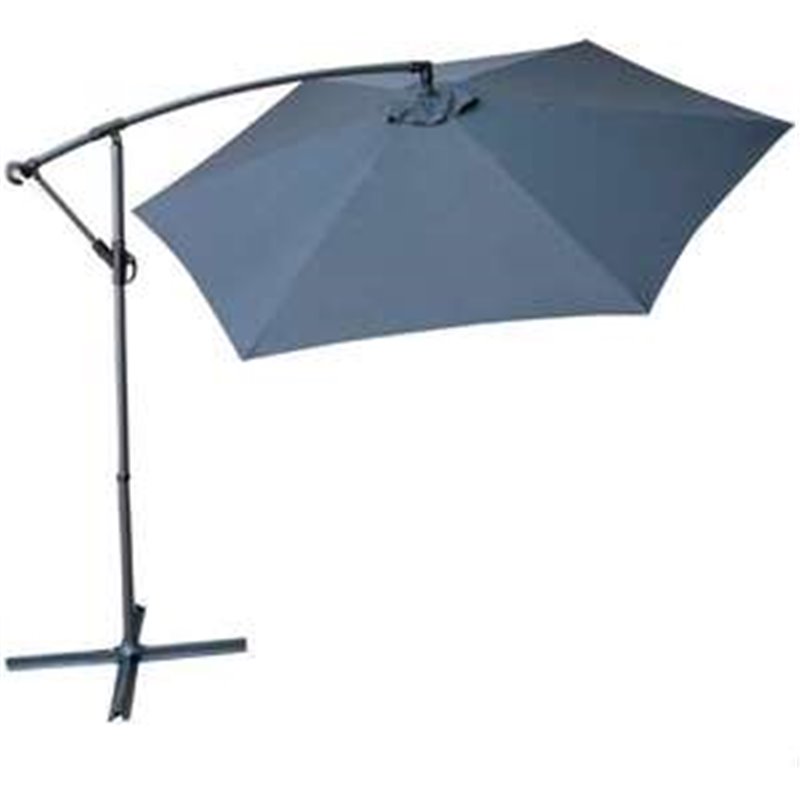 PARASOL EXCÉNTRICO 300 CM CON MÁSTIL DE ALUMINIO 4,2 CM COLOR GRIS