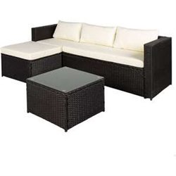 CONJUNTO SOFÁ 3 PLAZAS (125X67X64 CM) + MESA DE JARDÍN (57X35 CM) AKTIVE