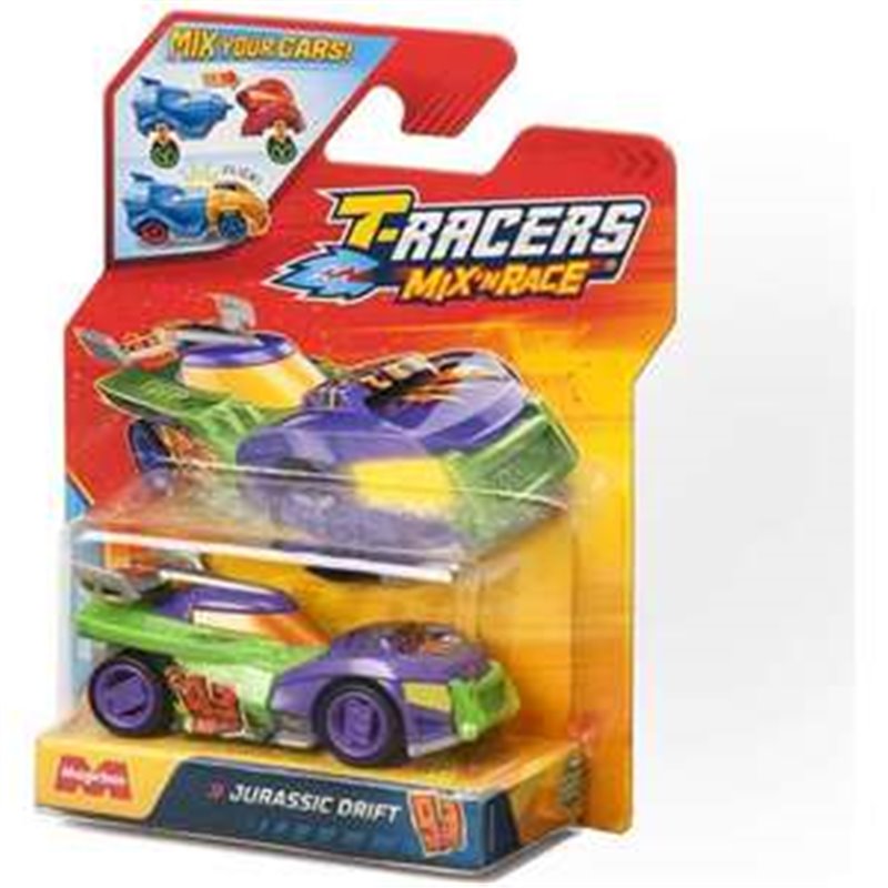 VEHÍCULO T-RACERS MIX ‘N RACE CON PARTES INTERCAMBIABLES 19,8X18,5X11,5CM PACK 1 BLISTER