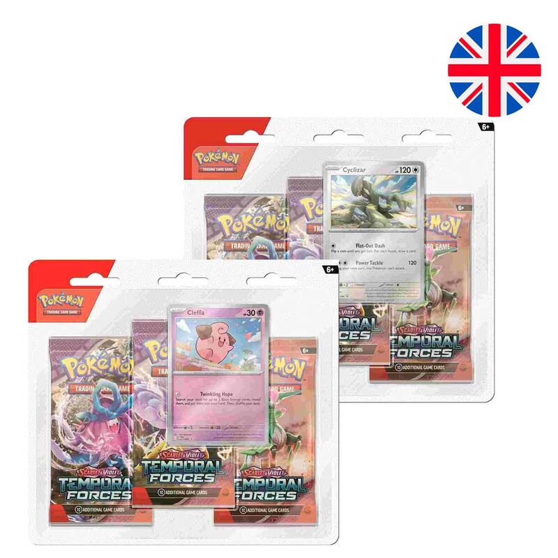 Blister juego cartas coleccionables Temporal Forces Scarlet & Violet Pokemon ingles surtido