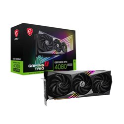 VGA MSI 4080 SUPER 16G GAMING X TRIO,NV,RTX4080SUPER,16GB,GDDR6X,256BIT,3DP+1HDMI,TORX FAN 4.0,3 VENTILADORES