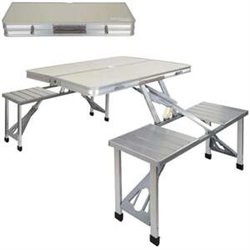 MESA Y BANCO MALETIN DE CAMPING ALUMINIO 139X86X67CM