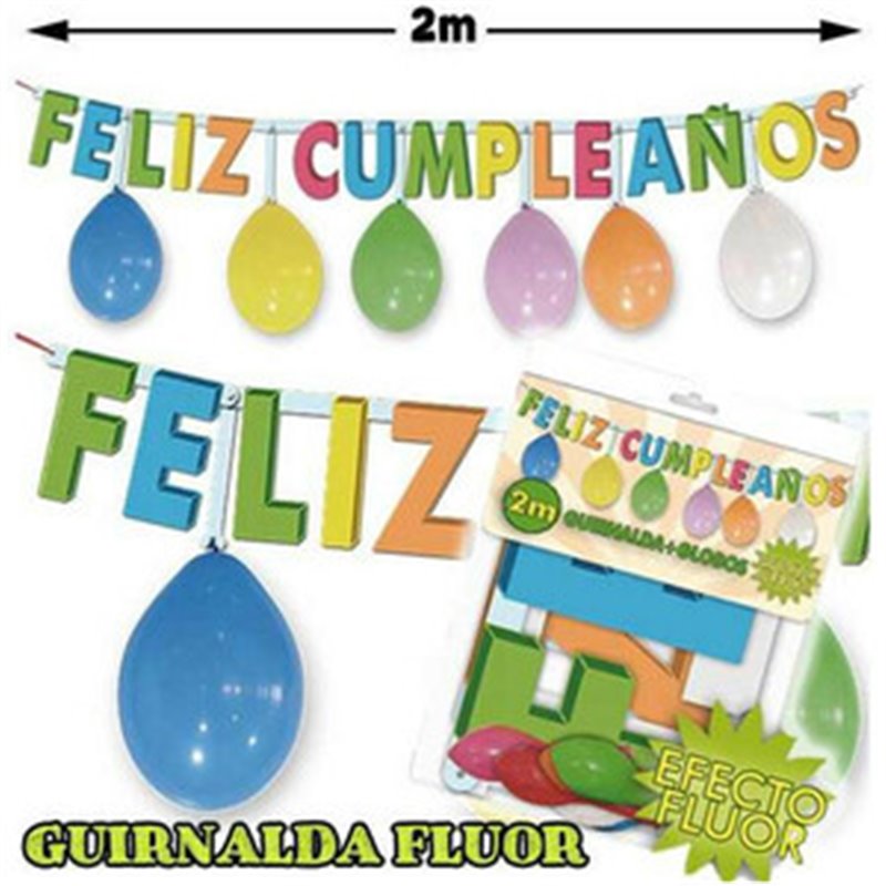 GUIRNALDA FELIZ CUMPLEAÑOS FLUOR