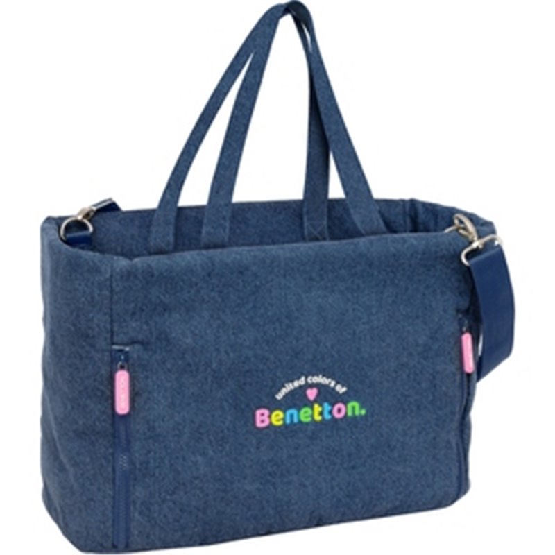 BOLSO CON BOLSILLO PARA PORTATIL 14,1 BENETTON "DENIM"