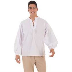 DISFRAZ ADULTO CAMISA MEDIEVAL BLANCA 50%COT 50%POL T-XL TALLA XL