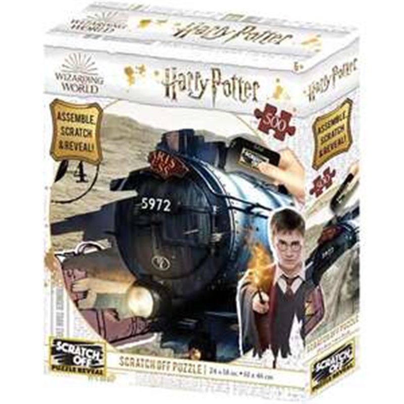 PUZZLE PARA RASCAR HARRY POTTER HOGWARTS EXPRESS ¡MONTA, RASCA Y DESCUBRE! 500 PIEZAS