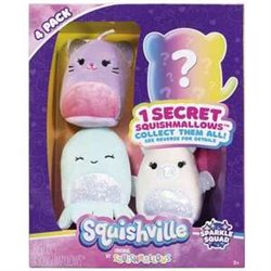 PELUCHES SQUISHMALLOWS 5 CM PACK DE 4 PELUCHES ¡2 DE ELLOS SON SORPRESA! - MODELOS SURTIDOS