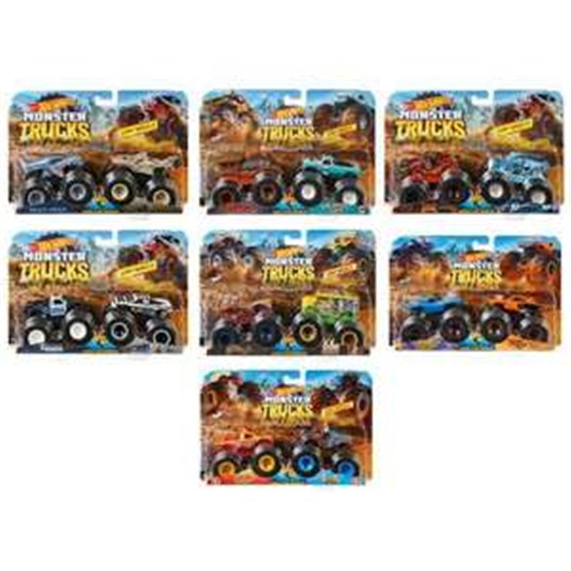 COCHE HOT WHEELS MONSTER TRUCKS. PACK DE DOS COCHES DE DEMOLICIÓN.ESCALA 1:64 - MODELOS SURTIDOS