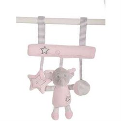 COLGADOR PELUCHE ELEFANTE ROSA 25 CM