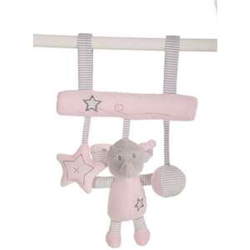 COLGADOR PELUCHE ELEFANTE ROSA 25 CM