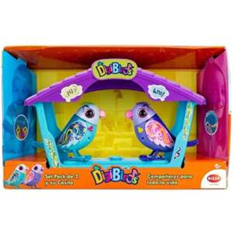 PAJARITOS DIGIBIRDS PACK DE 2 EXCLUSIVOS Y SU CASITA. 50 MELODIAS.