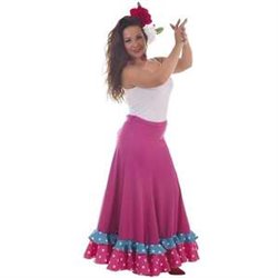 DISFRAZ ADULTO FALDA SEVILLANA FUXIA BAILE TALLA L