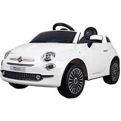 COCHE FIAT 500 BLANCO CON CONTROL REMOTO Y MP3 BATERIA 6V 4,5 AH -MOTOR 30 W