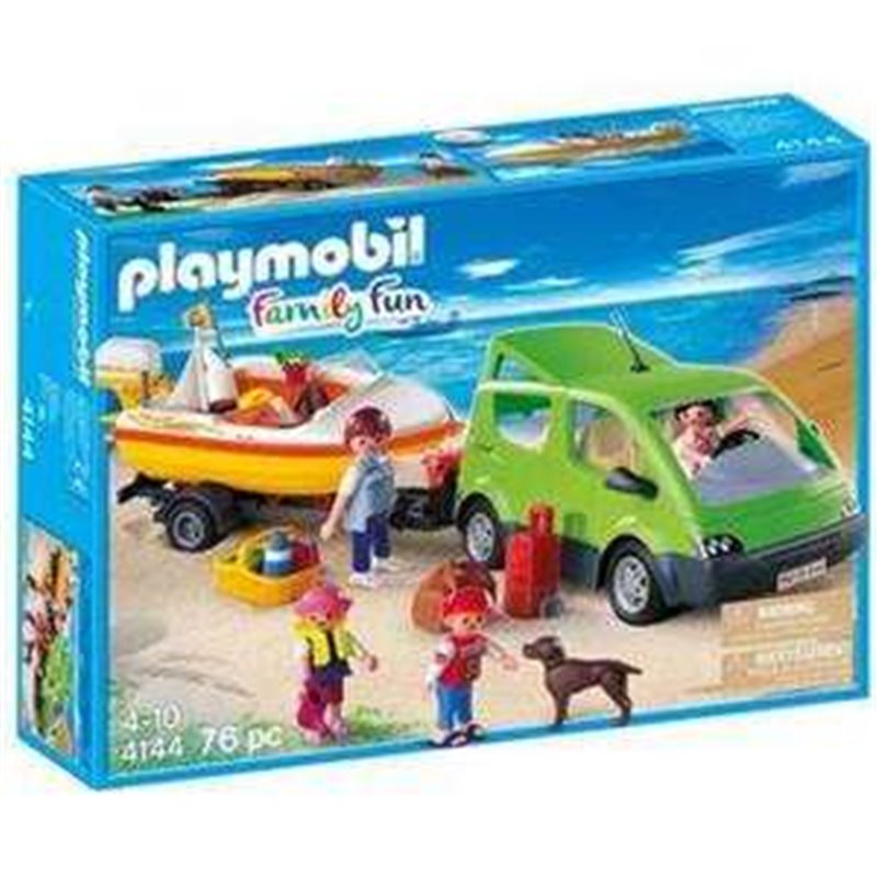 COCHE FAMILIAR CON LANCHA PLAYMOBIL FAMILY FUN