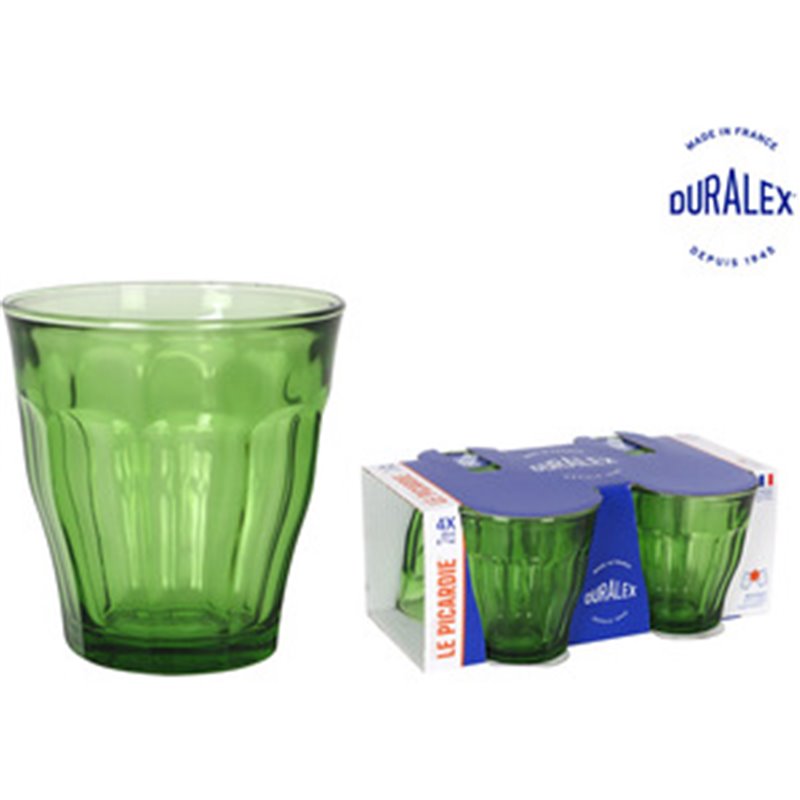 SET 4 VASOS 25CL VERDES PICARDIE