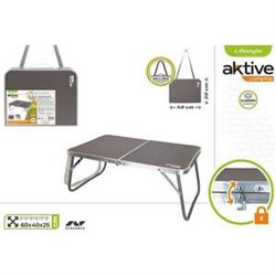 MESA DE CAMPING PLEGABLE DE ALUMINIO COLOR ANTRACITA 60X40X25CM