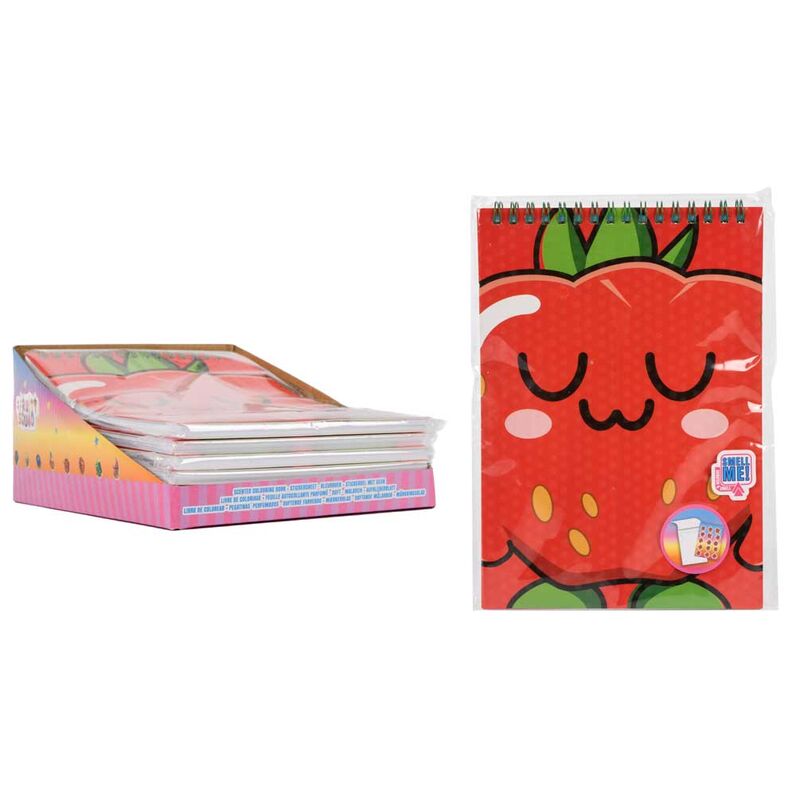 Libreta + pegatinas perfumadas frutas