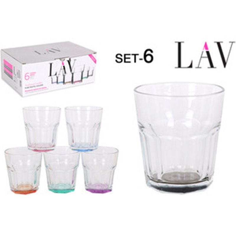 SET 6 VASOS AGUA 305CC COLORES PASTEL