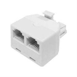 ADAPTADOR TELÉFONO (1MACHO/2 HEMBRAS) BLANCO 7HSEVENON ELEC