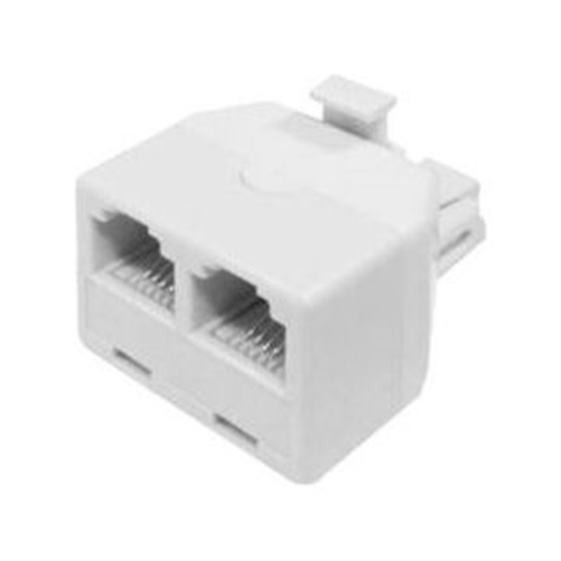 ADAPTADOR TELÉFONO (1MACHO/2 HEMBRAS) BLANCO 7HSEVENON ELEC