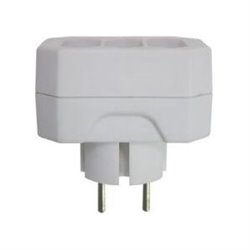 ADAPTADOR 3 TOMAS EUROPLUG A SCHUKO 10A (FRONTAL) BLANCO 7HSEVENON ELEC