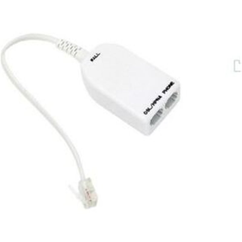 ADAPTADOR TELÉFONO CON FILTRO (1 MACHO/2 HEMBRAS) BLANCO 7HSEVENON ELEC BL