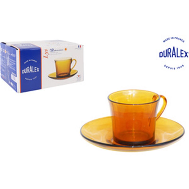 SET 6 TAZAS CON PLATO 18CL AMBAR LYS