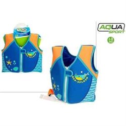 CHALECO NATACIÓN DE NEOPRENO AQUA SPORT CON AYUDA A FLOTACIÓN (TALLA 2-3 AÑOS)