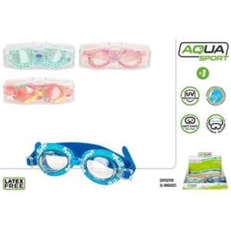 GAFA DE NATACIÓN DE SILICONA INFANTIL AQUA SPORT AQUA SPORT - MODELOS SURTIDOS