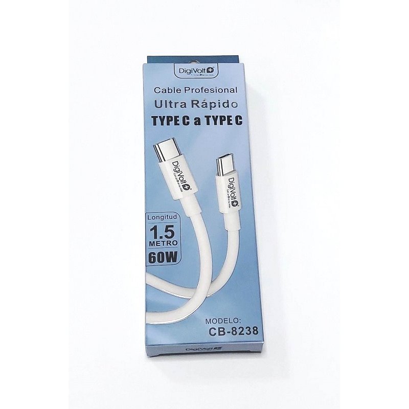 CABLE PROFESIONAL ULTRA RAPIDO TIPO C 1.5m 60W CB-8238