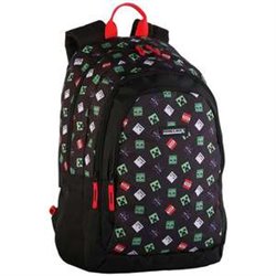 MOCHILA PRIMARIA MINECRAFT TNT  DOBLE COMPARTIMENTO , ADAPTABLE A CARRO.  44 X 30 X 20 CM.