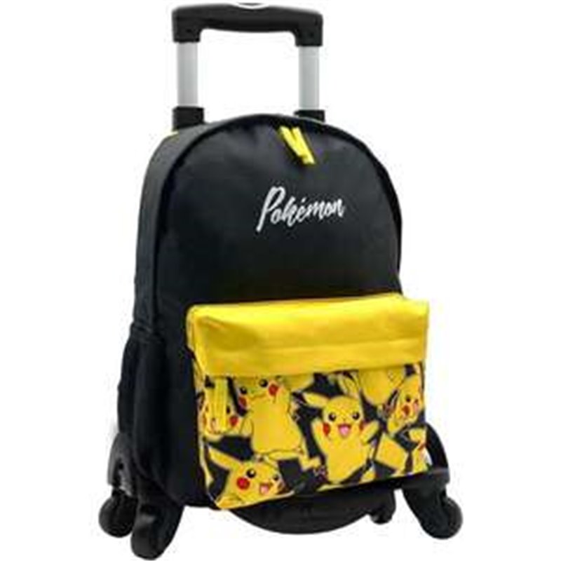 POKEMON PIKACHU MOCHILA AMERICANO ADAPTABLE CON CARRO 42 X 31 X 13.5 CM.