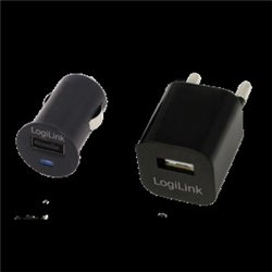 CARGADOR USB CASA/COCHE LOGILINK PA0076