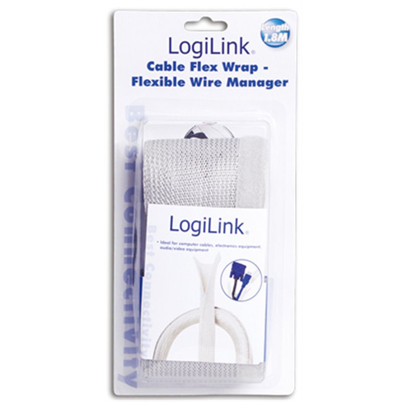 ORGANIZADOR DE CABLES 1.8M FLEXWRAP GRIS