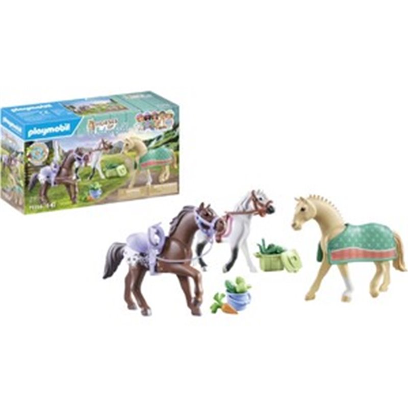 3 CABALLOS CON SILLAS PLAYMOBIL