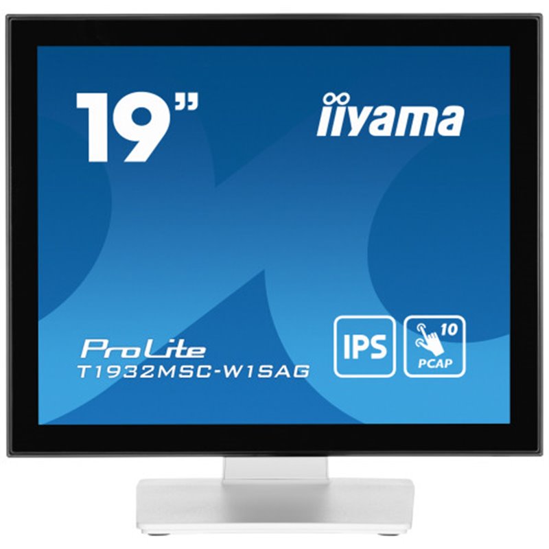 iiyama ProLite T1932MSC-W1SAG pantalla para PC 48,3 cm (19") 1280 x 1024 Pixeles Full HD LED Pantalla táctil Mesa Blanco