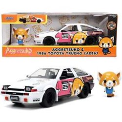 COCHE AGGRETSUKO 1986 TOYOTA TRUENO ESCALA 1:24. INCLUYE FIGURA AGGRETSUKO.