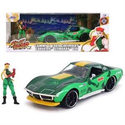 COCHE STREET FIGHTER II CAMMY 1969 CHEVROLET CORVETTE ESCALA 1:24. INCLUYE FIGURA