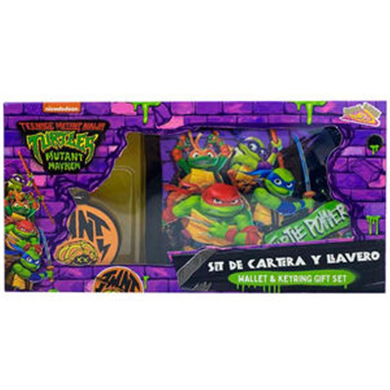 BLISTER CARTERA + LLAVERO MUTANT MAYHEM TORTUGAS NINJA